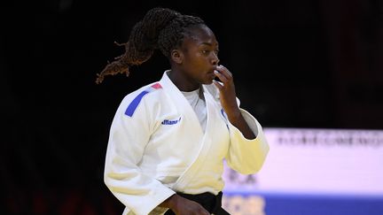 Clarisse Agbegnenou a remporté son cinquième titre de championne du monde à Budapest.&nbsp; (ATTILA KISBENEDEK / AFP)