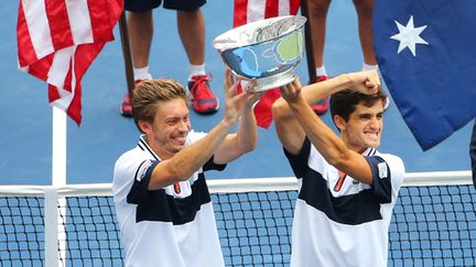 &nbsp; (Nicolas Mahut et Pierre-Hugues Herbert sont devenus samedi les premiers Français dans l'histoire de l'US Open à remporter le tournoi de double messieurs © Reuters / Anthony Gruppuso-USA TODAY Sports)