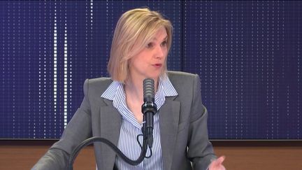 Agnès Pannier-Runacher, ministre déléguée chargée de l’Industrie était l'invitée du "8h30 franceinfo", lundi 26&nbsp;avril 2021. (FRANCEINFO / RADIOFRANCE)