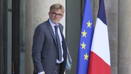 Marc Fesneau, ministre délégué chargé des relations avec le Parlement et de la Participation citoyenne, à la sortie du Conseil des ministres, le 8 septembre 2021. (SEBASTIEN MUYLAERT / MAXPPP)