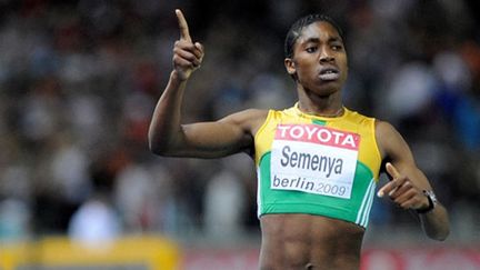 La Sud-africaine Caster Semenya lors de son titre à Berlin en 2009