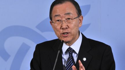 Le secr&eacute;taire g&eacute;n&eacute;ral de l'ONU Ban Ki-moon le 17 avril 2012 au Luxembourg. (GEORGES GOBET / AFP)