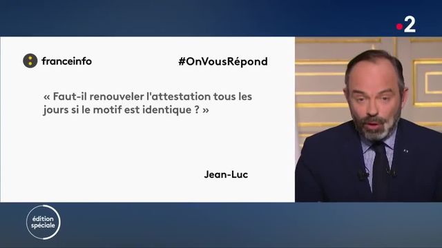 Edouard Philippe répond à la question d'un internaute de franceinfo.fr