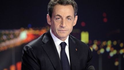 Nicolas Sarkozy sur TF1 (LIONEL BONAVENTURE / POOL / AFP)