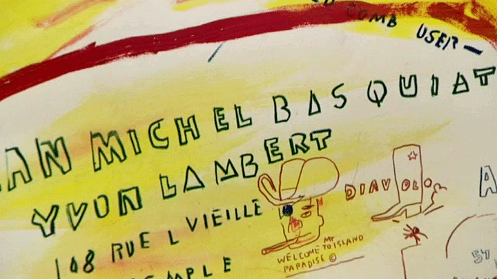 Dédicale de Jean-Michel Basquiat au collectionneur Yvon Lambert
 (France 3 / Culturebox)