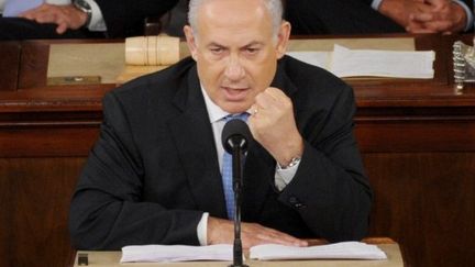 Benjamin Netanyahu devant le Congrès américain, à Washington, le 24 mai 2011 (AFP/Saul Loeb)