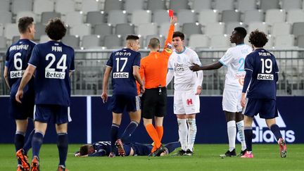 Leonardo Balerdi a été expulsé contre Bordeaux (ROMAIN PERROCHEAU / AFP)