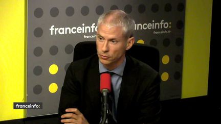 Franck Riester,&nbsp;président du groupe&nbsp;UDI, Agir et Indépendants à l'Assemblée nationale, était l'invité de franceinfo jeudi 29 mars 2018. (FRANCEINFO)