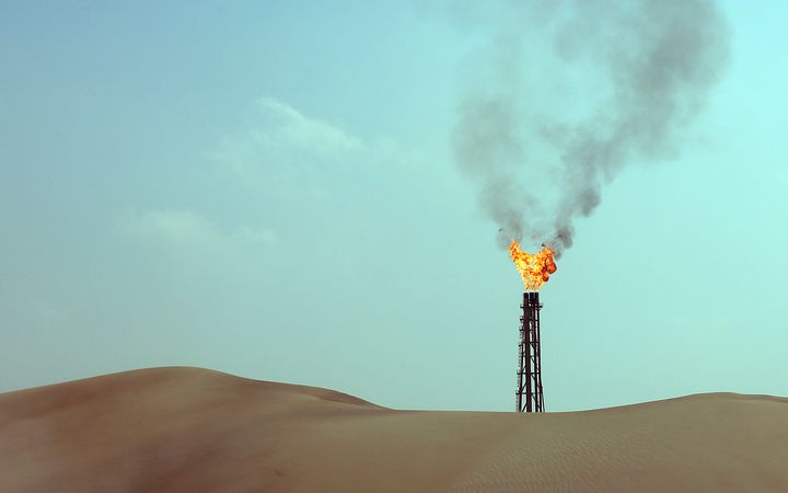 Le gisement de gaz de Sailiya, &agrave; 40 km au nord de Doha (Qatar), le 19 novembre 2012.&nbsp; (KARIM SAHIB / AFP)