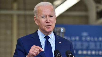 Le président des Etats-Unis, Joe Biden, le 27 mai 2021 à Cleveland (Ohio). (NICHOLAS KAMM / AFP)