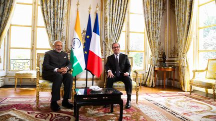 &nbsp; (Le Premier ministre indien Narendra Modi et le président français François Hollande vendredi à l'Elysée © Maxppp)