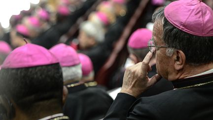 Les &eacute;v&ecirc;ques r&eacute;unis au Vatican &agrave; Rome le 8 octobre 2012, pour l'une des sessions du synode. (ANDREAS SOLARO / AFP)