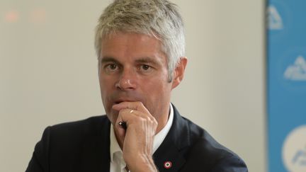 Le président de la région Auvergne-Rhône-Alpes, Laurent Wauquiez, lors d'une conférence de presse à Valence (Drôme), le 7 septembre 2017. (CHRISTOPHE ESTASSY / CITIZENSIDE / AFP)