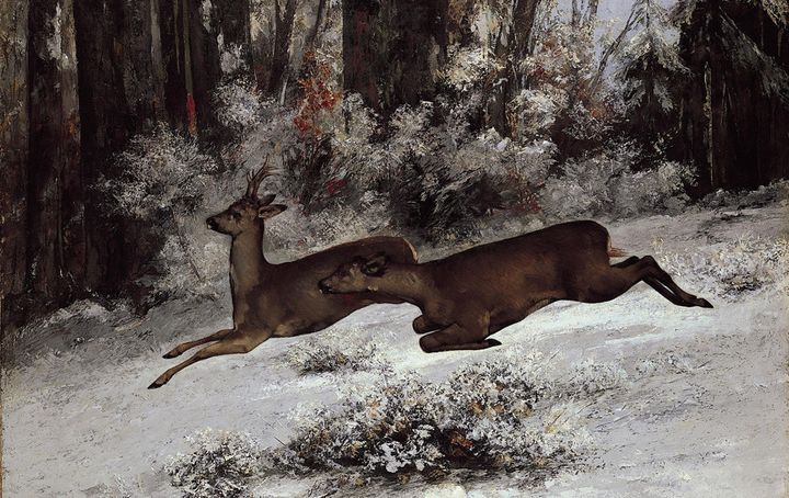 Chasse aux cerfs en Franche-Comté, Gustave Courbet, 1866
 (Ordrupgaard museum, Copenhague)