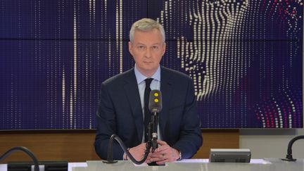 Bruno Le Maire, ministre de l’Economie et des Finances, lundi 26 mars 2018 sur franceinfo. (JEAN-CHRISTOPHE BOURDILLAT / RADIO FRANCE)