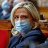 Marine Le Pen, le 12 octobre 2021, à l'Assemblée nationale, à Paris. (DANIEL PIER / NURPHOTO / AFP)