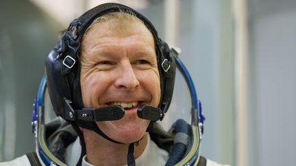 L'astronaute britannique Tim Peake lors d'un entraînement en simulateur, le 11 novembre 2015 à Star City, près de Moscou (Russie). (AFP)