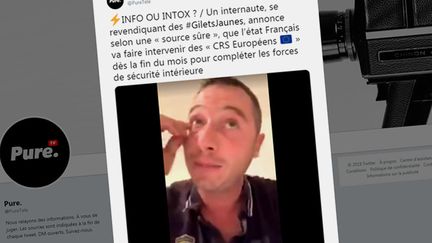 Plusieurs internautes affirment, à tort, que des CRS européens sont venus en renfort des forces de l'ordre françaises lors des manifestations des "gilets jaunes". (CAPTURE D'ECRAN TWITTER)