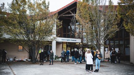 Le collège du&nbsp;Bois d'Aulne, le 17 octobre 2020, à&nbsp;Conflans-Sainte-Honorine (Yvelines). (SAMUEL BOIVIN / NURPHOTO / AFP)