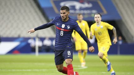 Houssem Aouar lors du match amical entre la France et l'Ukraine, le 7 octobre 2020, au Stade de France. (JEAN CATUFFE / AFP)