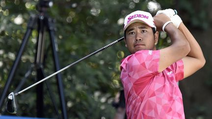 Hideki Matsuyama, le golfeur japonais qui a remporté&nbsp;le prestigieux Masters d’Augusta aux&nbsp;États-Unis, dimanche 11 avril 2021. (ALFREDO ESTRELLA / AFP)