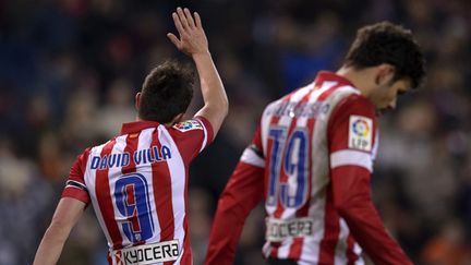 David Villa et Diego Costa, les deux buteurs de l'Atlético Madrid.  (DANI POZO / AFP)