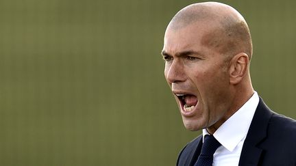 Zinédine Zidane lors d'un match de la réserve du Real Madrid, le 19 décembre 2015 à Madrid (Espagne). (GERARD JULIEN / AFP)