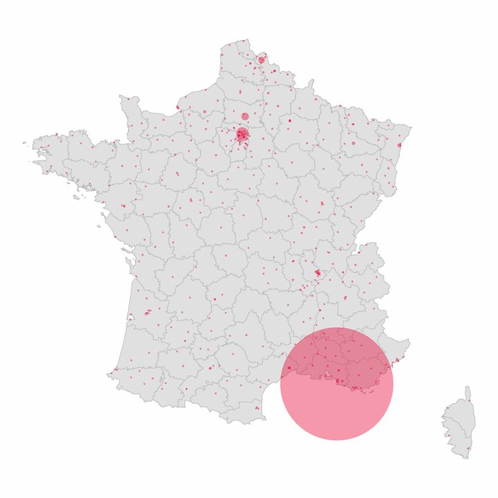 Hospitalisations de jour pour inflammations respiratoires en 2020 (Source : ATIH)