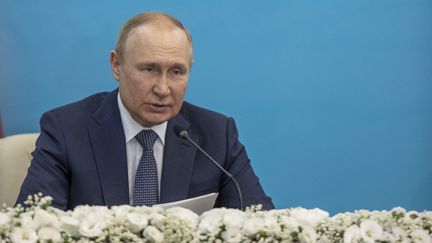 Le président russe Vladimir Poutine à Téhéran (Iran), le 19 juillet 2022. (ALI BALIKCI / ANADOLU AGENCY / AFP)