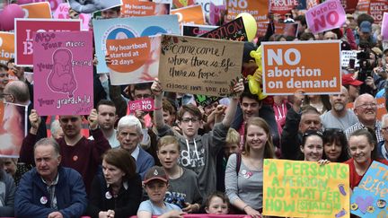 Manifestation anti-avortement, le 12 mai 2018 à Dublin, en Irlande.&nbsp; (GETTY IMAGES)