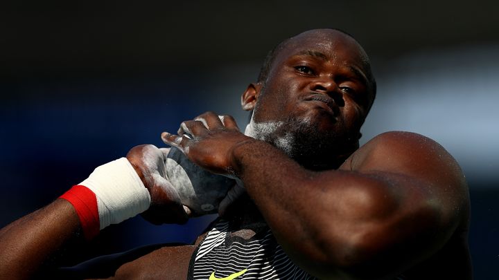 Franck Elemba lors des qualifications du concours du lancer du marteau des Jeux de Rio (Brésil), le 18 août 2016. (IAN WALTON / GETTY IMAGES SOUTH AMERICA)