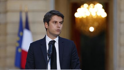 Le Premier ministre Gabriel Attal à Matignon le 7 juillet 2024 (LUDOVIC MARIN / AFP)