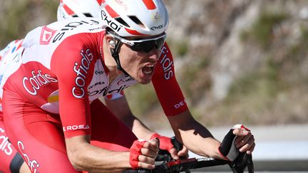 Anthony Perez, de l'équipe Cofidis, durant la septième étape du Paris-Nice, le 13 mars 2020. (ALAIN JOCARD / AFP)