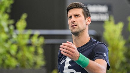 Novak Djokovic à l'entraînement à Adelaïde (Australie), le 29 décembre 2022. (BRENTON EDWARDS / AFP)