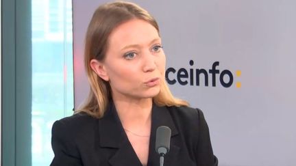 Aurore Lalucq, députée européenne et économiste française, était l'invitée éco de franceinfo le 29 mars 2023. (FRANCEINFO / RADIO FRANCE)