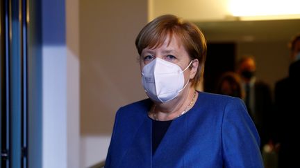 La chancelière allemande Angela Merkel, à Berlin, en Allemagne, le 28 octobre 2020.&nbsp; (FABRIZIO BENSCH / POOL / AFP)