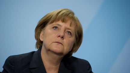 La chanceli&egrave;re allemande Angela Merkel lors d'une conf&eacute;rence de presse &agrave; Berlin (Allemagne), le 14 juin 2012. (JOHANNES EISELE / AFP)