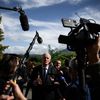 Michel Barnier lors d'une visite de l'Institut national de l'énergie solaire, au Bourget-du-Lac (Savoie), le 12 septembre 2024. (JEFF PACHOUD / AFP)