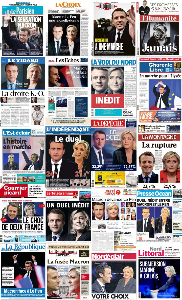 Les unes de la presse française, lundi 24 avril. (ROBIN PRUDENT / FRANCETVINFO)