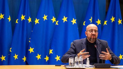 Le président du Conseil européen Charles Michel, à Bruxelles (Belgique), le 20 octobre 2021. (OLIVIER MATTHYS / POOL / AFP)