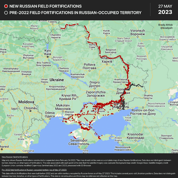 L'analyste Brady Africk cartographie les systèmes de défense russes depuis le début de l'invasion en Ukraine. (BRADY AFRICK / AMERICAN ENTERPRISE INSTITUTE)