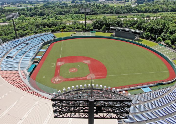 Le stade de baseball Fukushima Azuma accueillera des épreuves de baseball et de softball lors des Jeux olympiques de Tokyo.&nbsp; (TAKEHIKO SUZUKI / YOMIURI / AFP)