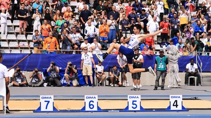 L'athlète français Valentin Bertrand, médaillé de bronze au saut en longueur T37 lors des Mondiaux de para athlétisme à Charléty, le 15 juillet 2023. (FLORENT.PERVILLE)