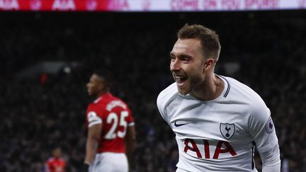 Le Danois Christian Eriksen (Tottenham) a inscrit le but le plus rapide contre Manchester United (ADRIAN DENNIS / AFP)