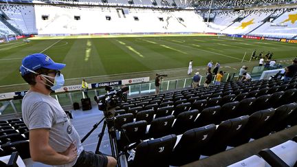 Le Juventus Stadium, à la veille du 8e de finale retour de la Ligue des champions qui opposera La Juventus Turin à L'Olympique lyonnais vendredi soir lors d'un match à huis clos pour cause de coronavirus. (STEPHANE GUIOCHON / MAXPPP)