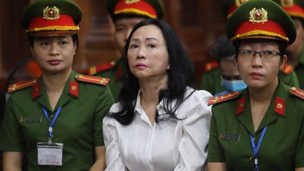 Truong My Lan lors de son procès à Ho Chi Minh-Ville (Vietnam), le 11 avril 2024 (STR / AFP)