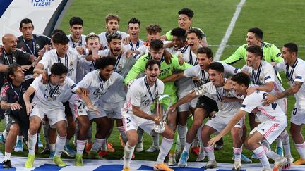 Le Real Madrid avait remporté la dernière édition de la Youth League, le 25 août 2020 à Nyon (Suisse). (FABRICE COFFRINI / AFP)