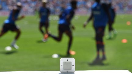 La température au stade de la Mosson, à Montpellier, avant le match entre le MHSC et Troyes, le 7 août&nbsp;2022.&nbsp; (SYLVAIN THOMAS / AFP)