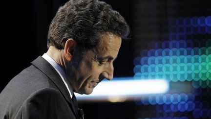 Nicolas Sarkozy avant un passage au "Grand Journal" (KENZO TRIBOUILLARD / AFP)