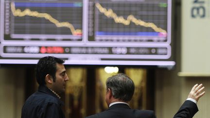 La Bourse de Madrid&nbsp;(Espagne), le 23 avril 2012. (DOMINIQUE FAGET / AFP)